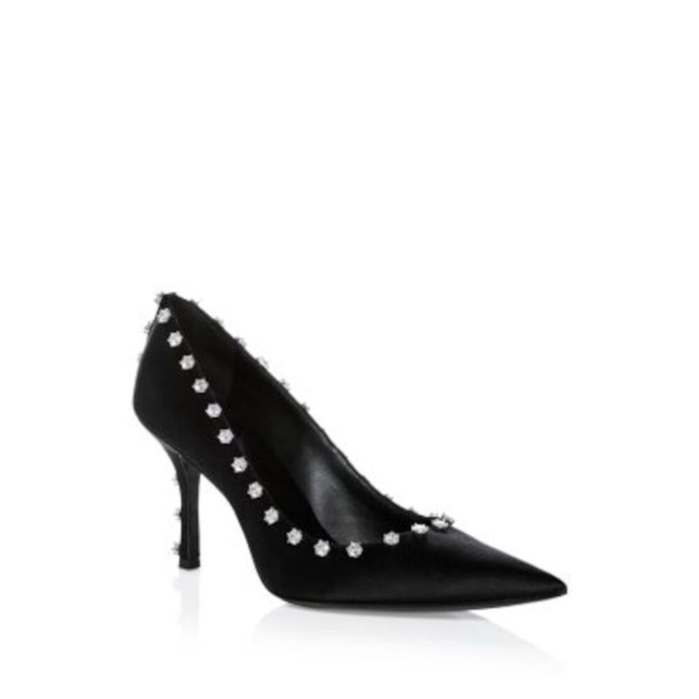ALEXANDER WANG Womens Black Crystal Delphine 85 Stiletto Pumps Shoes 36.5